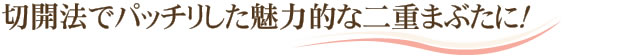 切開法でパッチリした魅力的な二重まぶたに！